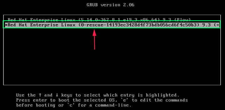 Grub 2 Single user rescue emergency mode 